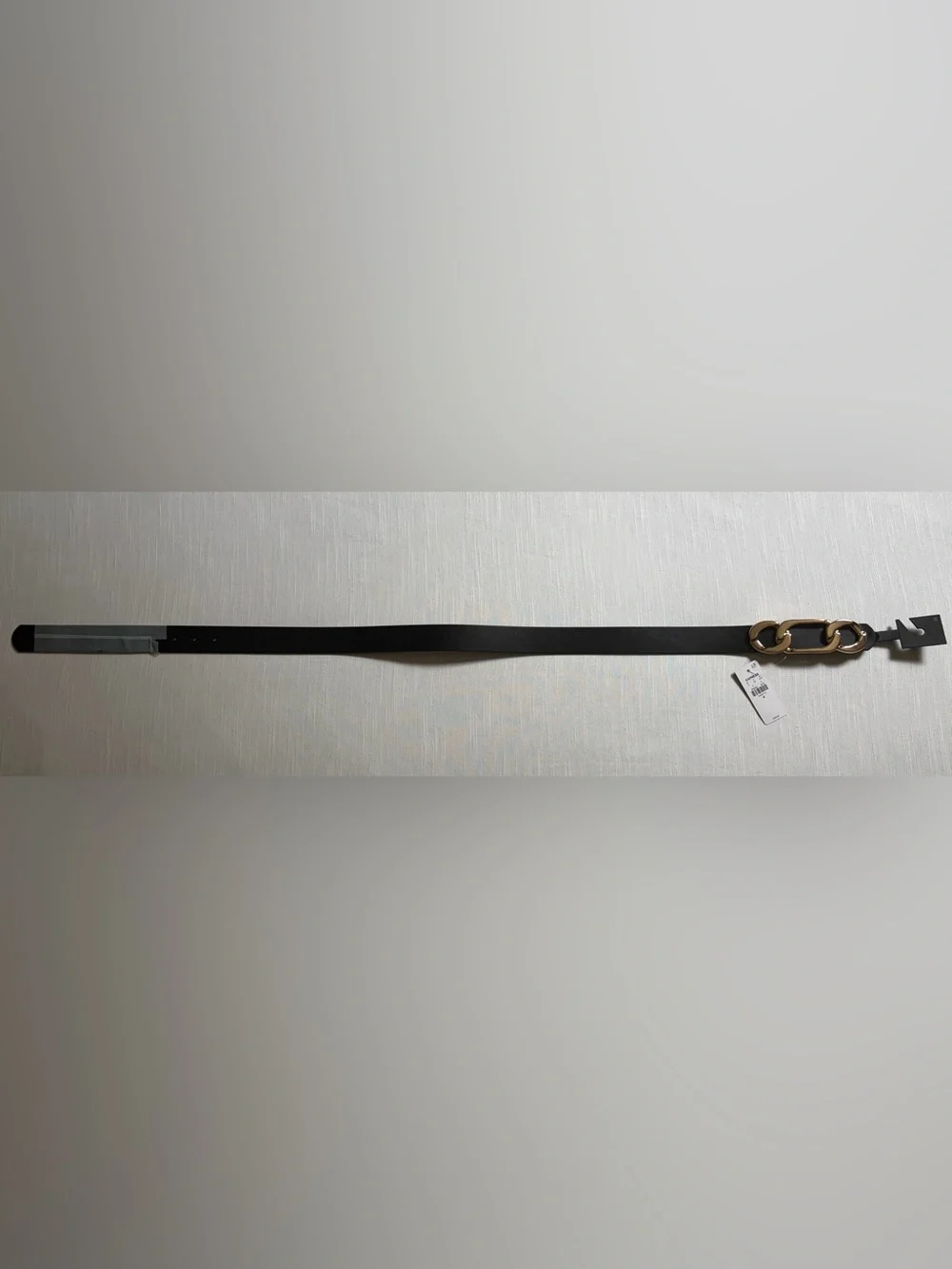 Express Black Belt with Gold Chain-Link Accent